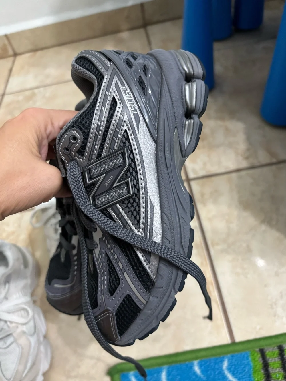 New Balance Kids' Dark Gray and Black Athletic Sneakers